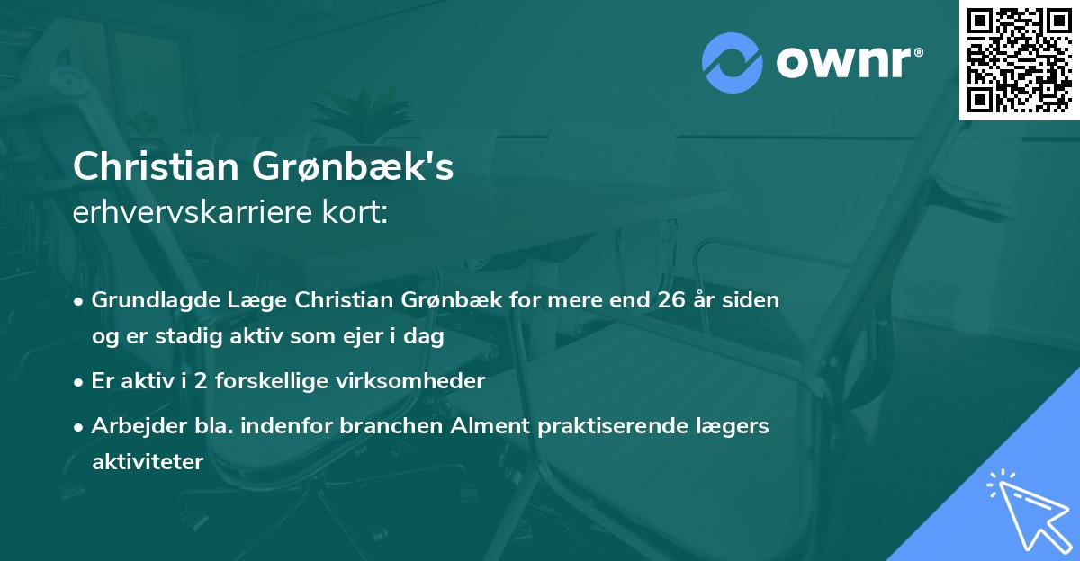 Christian Grønbæk's erhvervskarriere kort