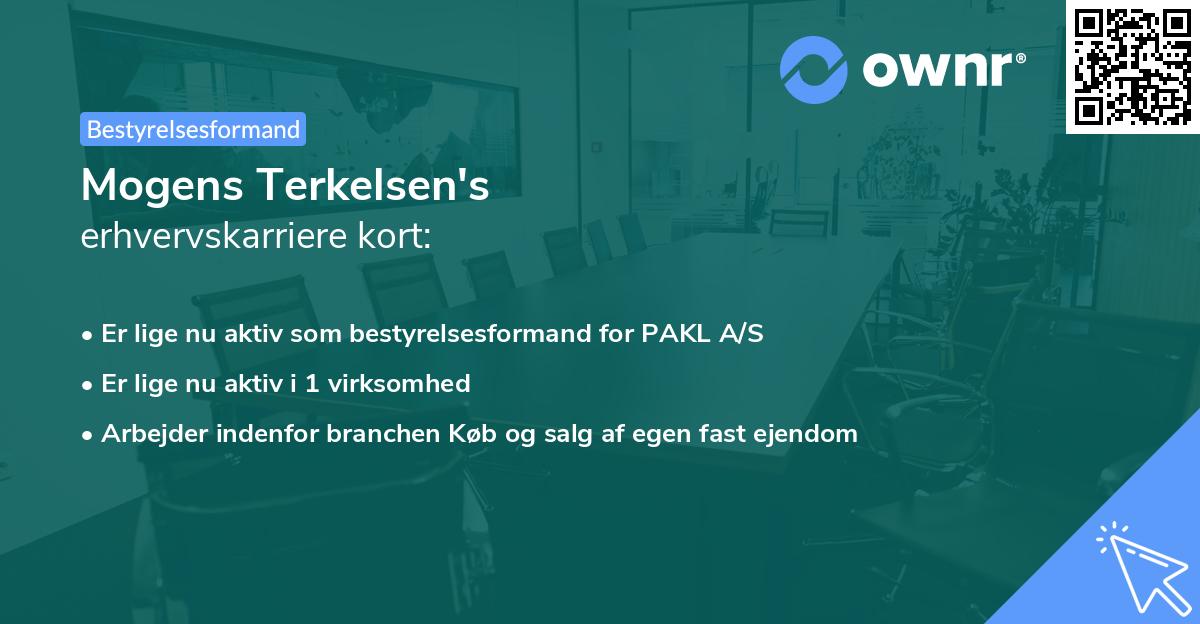 Mogens Terkelsen's erhvervskarriere kort