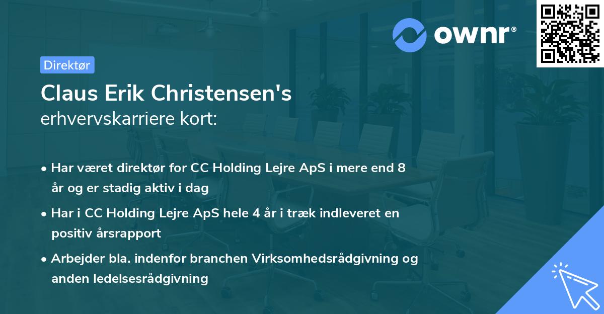 Claus Erik Christensen's erhvervskarriere kort