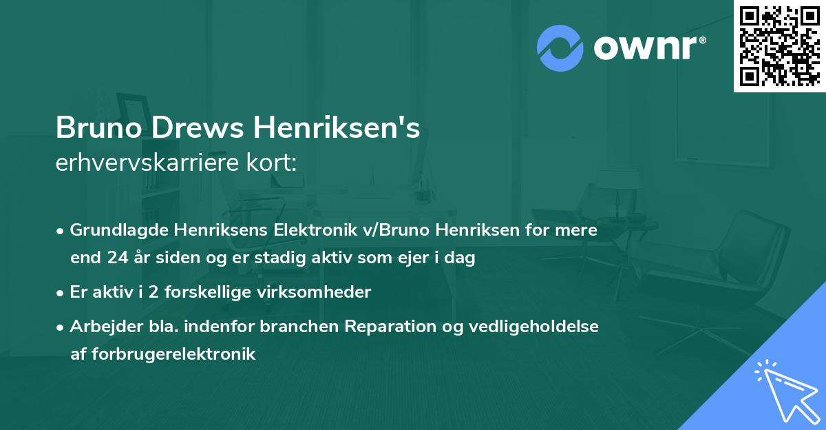 Bruno Drews Henriksen's erhvervskarriere kort