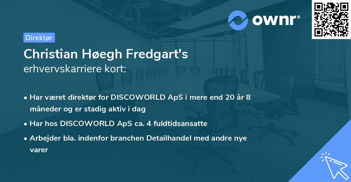 Christian Høegh Fredgart's erhvervskarriere kort