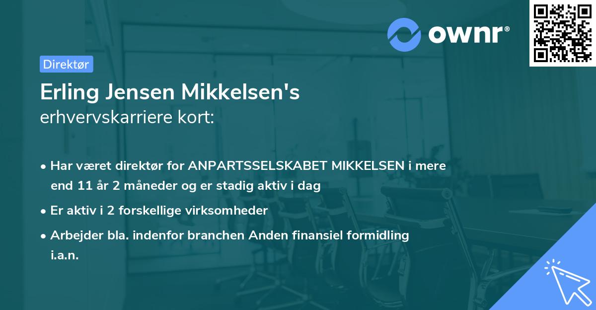Erling Jensen Mikkelsen's erhvervskarriere kort