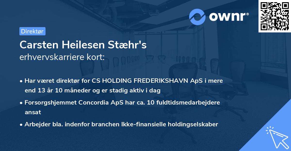Carsten Heilesen Stæhr's erhvervskarriere kort