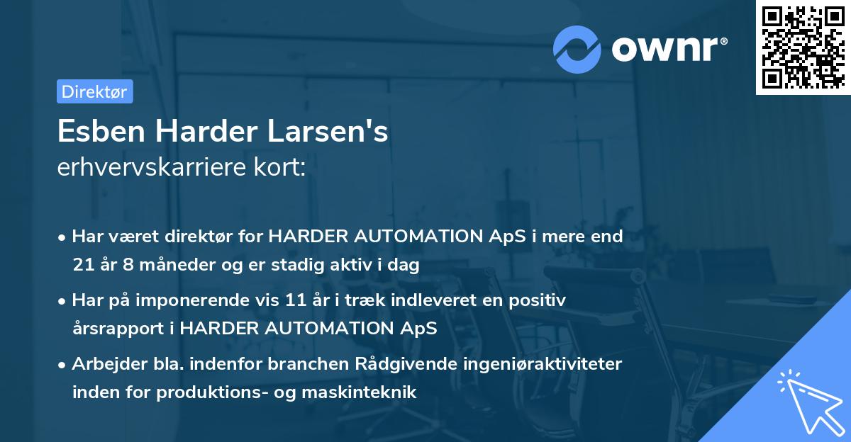Esben Harder Larsen's erhvervskarriere kort