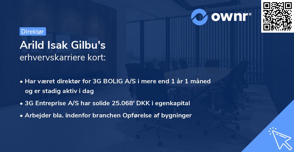 Arild Isak Gilbu's erhvervskarriere kort