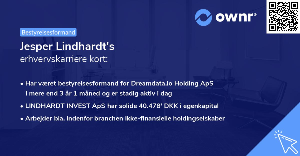 Jesper Lindhardt's erhvervskarriere kort