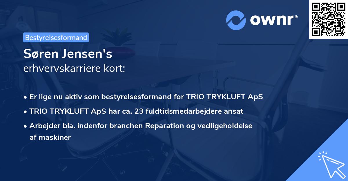 Søren Jensen's erhvervskarriere kort