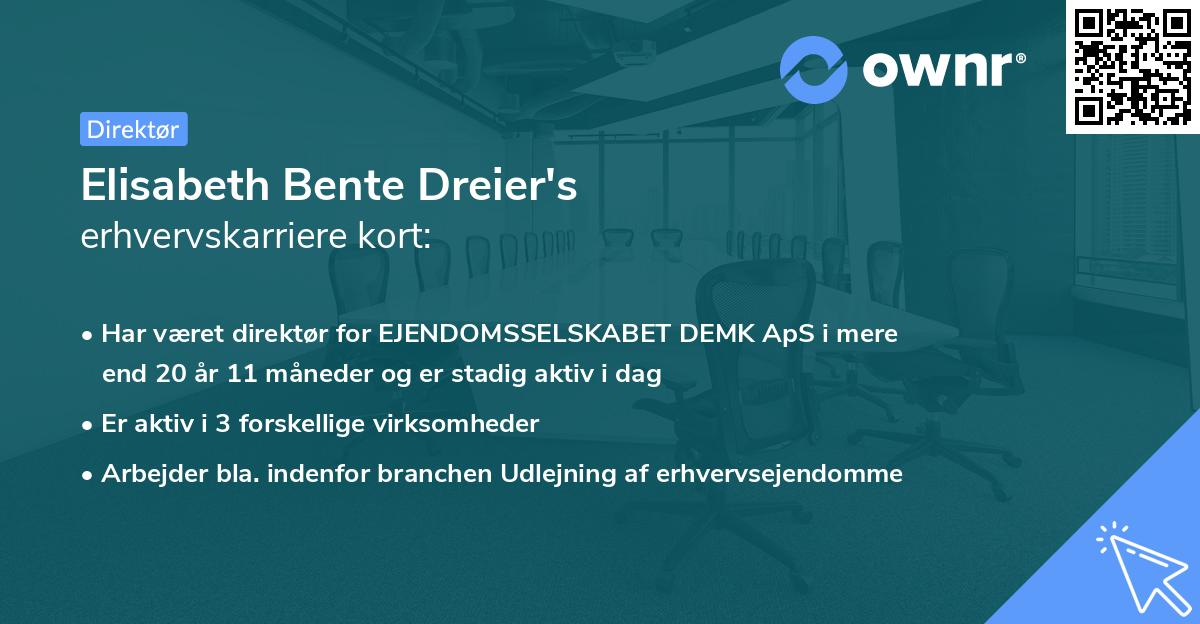 Elisabeth Bente Dreier's erhvervskarriere kort