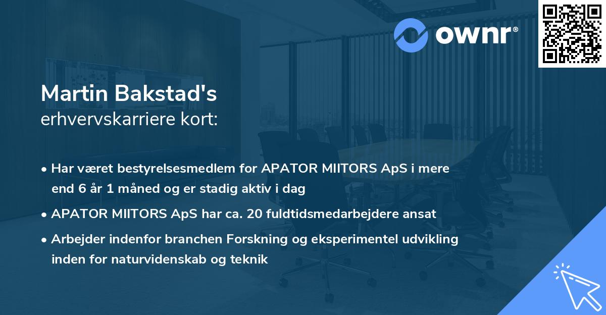 Martin Bakstad's erhvervskarriere kort