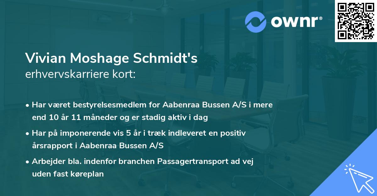 Vivian Moshage Schmidt's erhvervskarriere kort