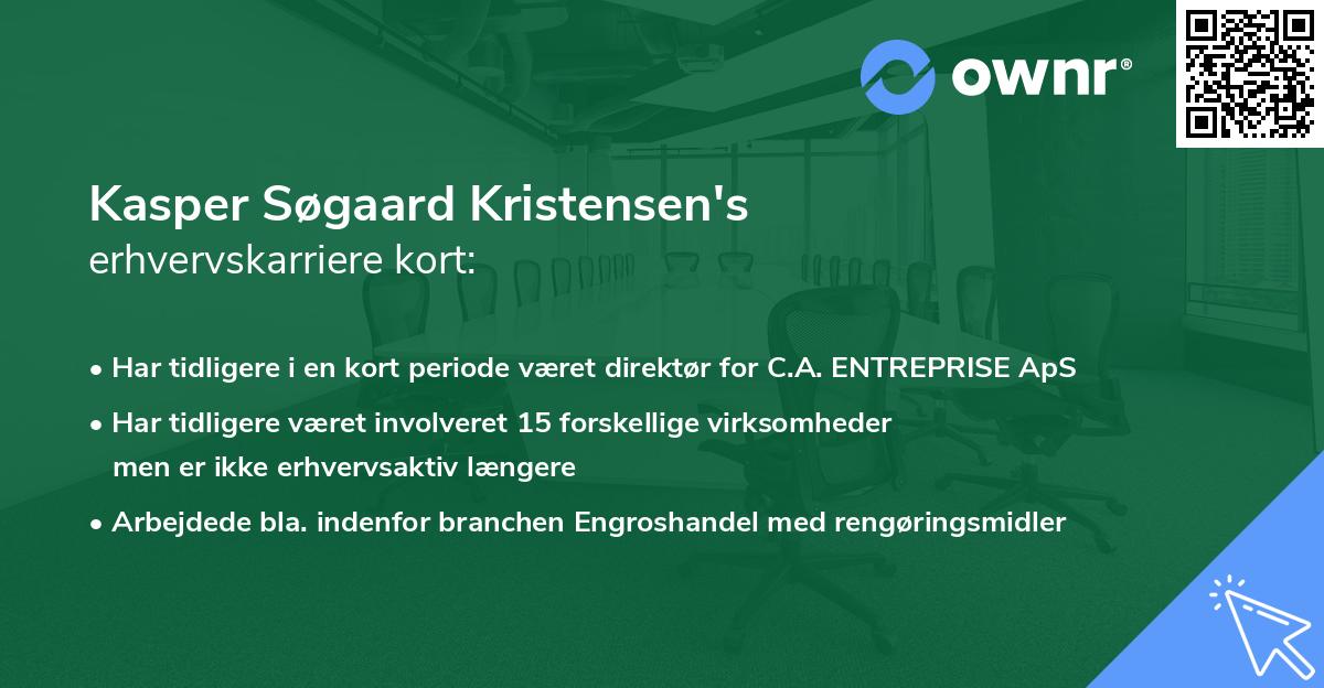 Kasper Søgaard Kristensen's erhvervskarriere kort