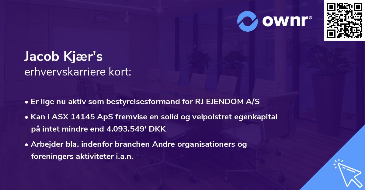 Jacob Kjær's erhvervskarriere kort