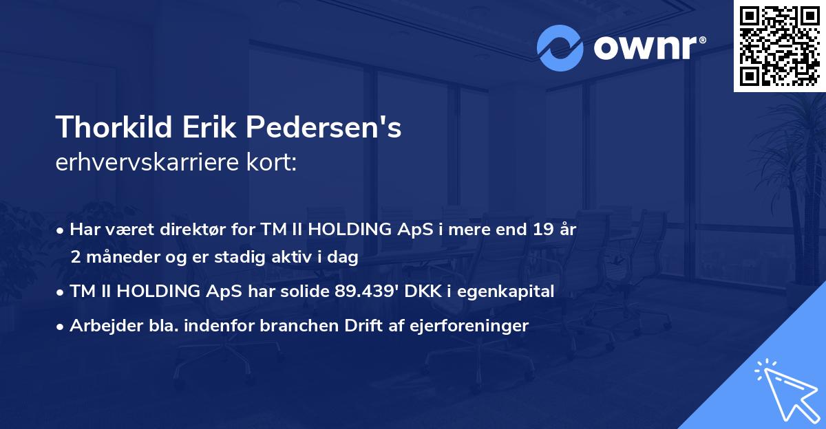 Thorkild Erik Pedersen's erhvervskarriere kort
