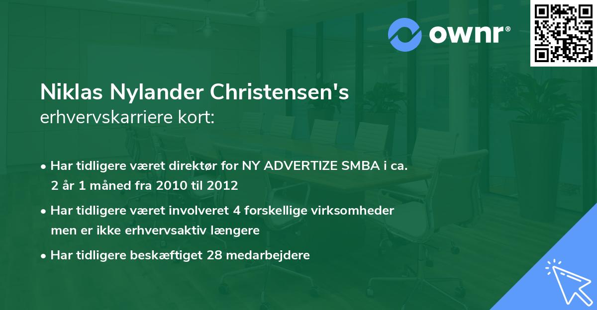 Niklas Nylander Christensen's erhvervskarriere kort