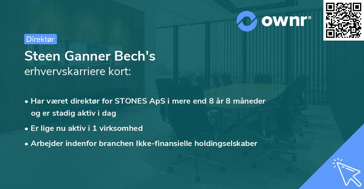 Steen Ganner Bech's erhvervskarriere kort