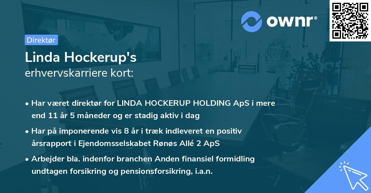 Linda Hockerup's erhvervskarriere kort