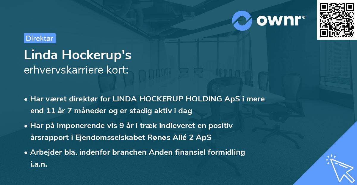 Linda Hockerup's erhvervskarriere kort