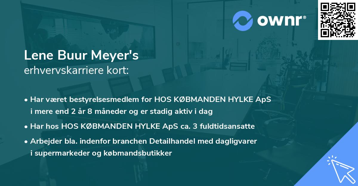 Lene Buur Meyer's erhvervskarriere kort