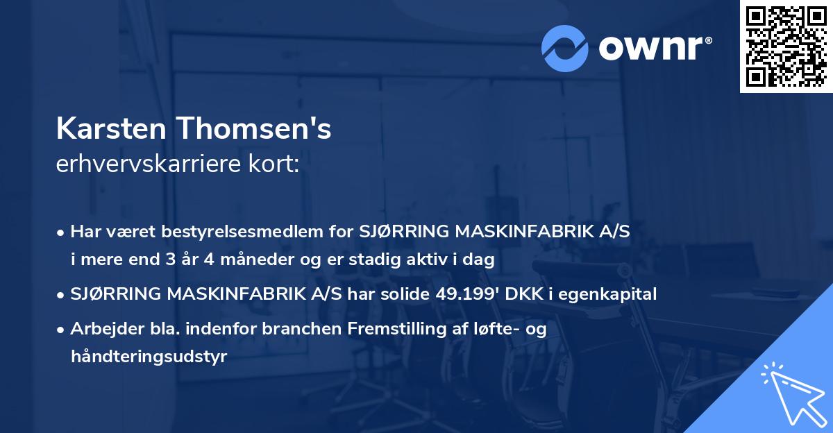 Karsten Thomsen's erhvervskarriere kort