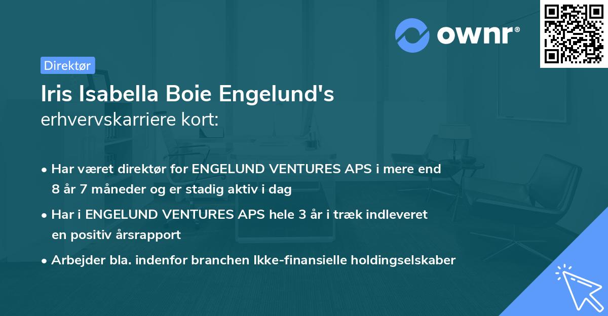 Iris Isabella Boie Engelund's erhvervskarriere kort