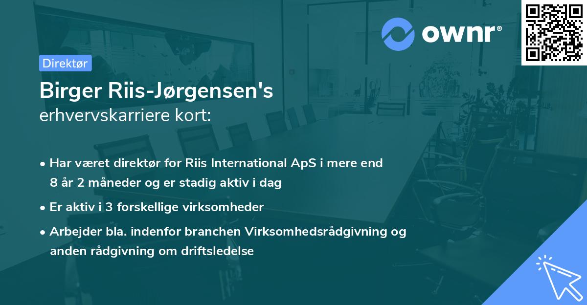 Birger Riis-Jørgensen's erhvervskarriere kort