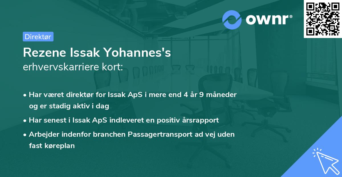 Rezene Issak Yohannes's erhvervskarriere kort