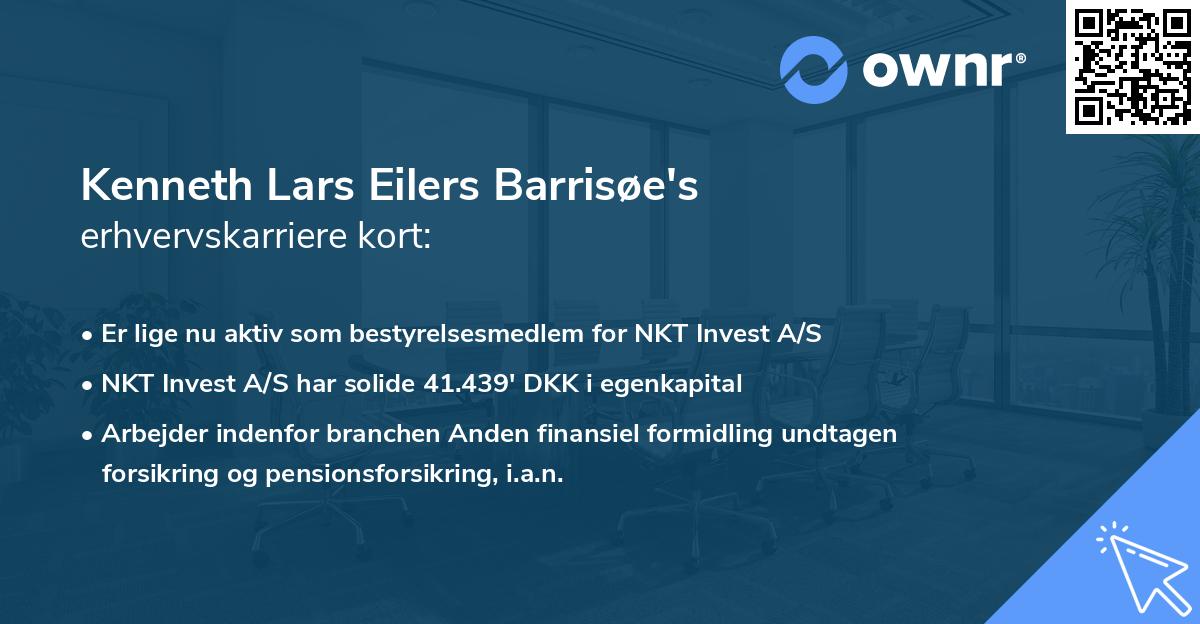 Kenneth Lars Eilers Barrisøe's erhvervskarriere kort