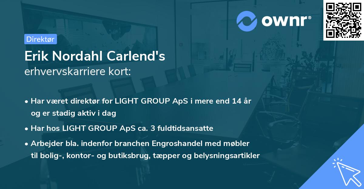 Erik Nordahl Carlend's erhvervskarriere kort