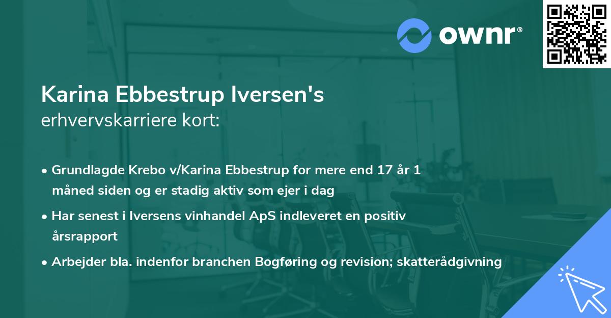 Karina Ebbestrup Iversen's erhvervskarriere kort