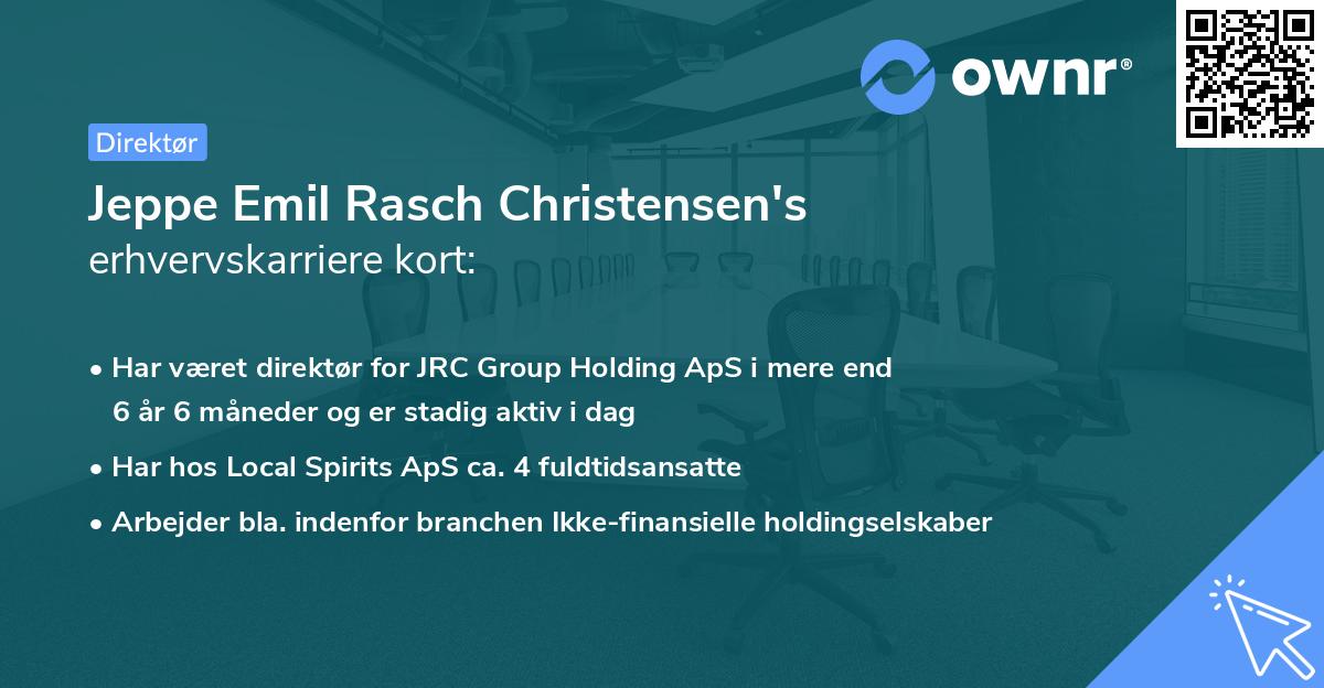 Jeppe Emil Rasch Christensen's erhvervskarriere kort