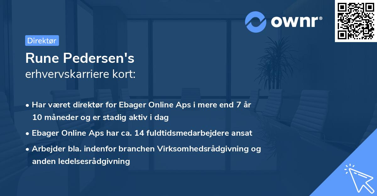 Rune Pedersen's erhvervskarriere kort