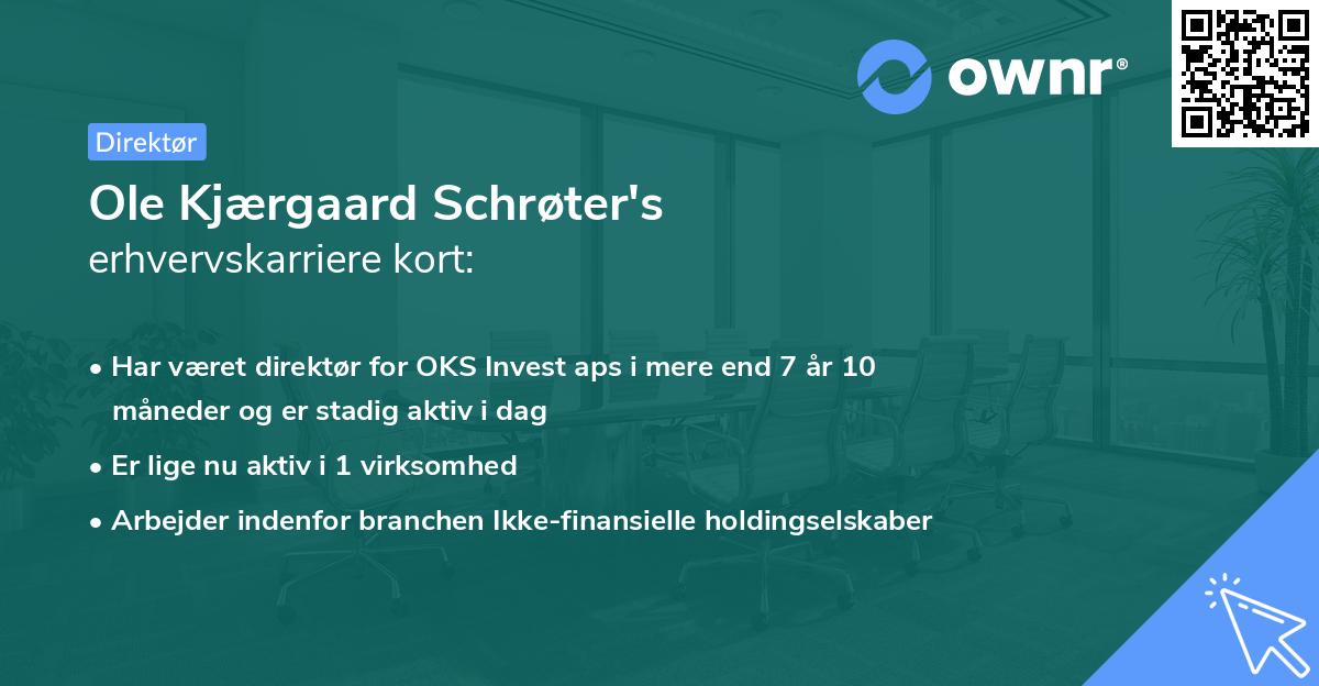 Ole Kjærgaard Schrøter's erhvervskarriere kort