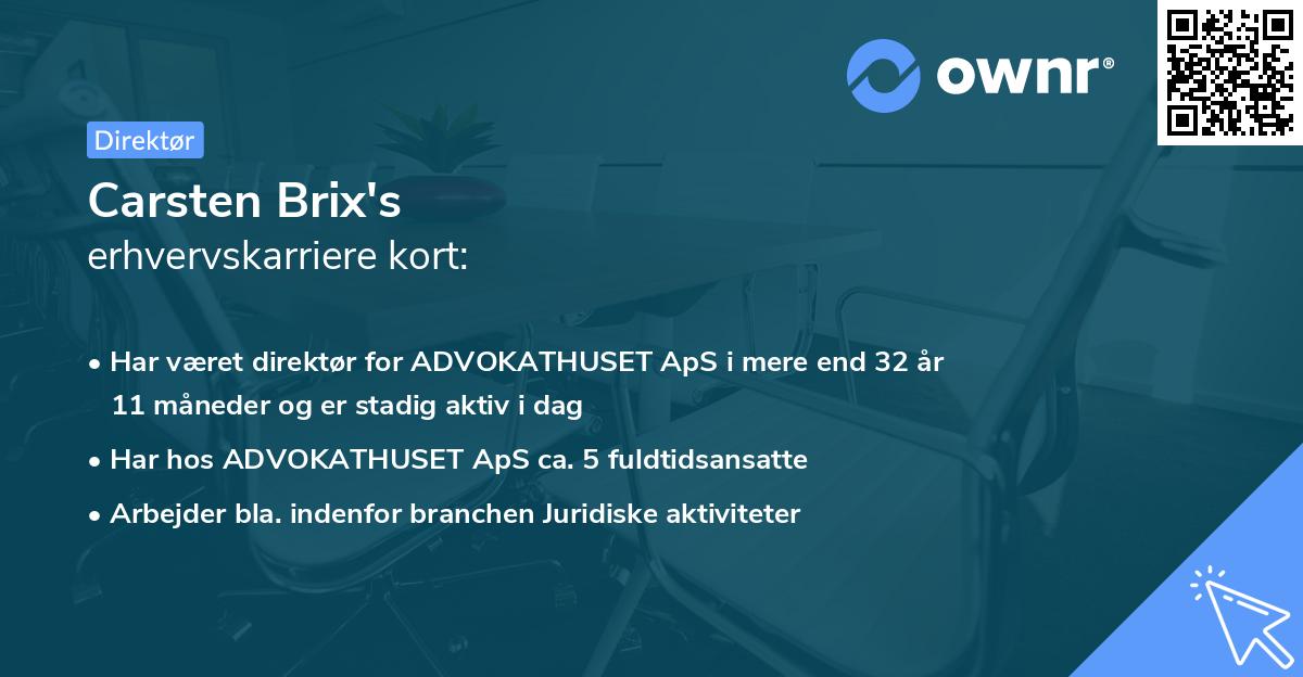 Carsten Brix's erhvervskarriere kort