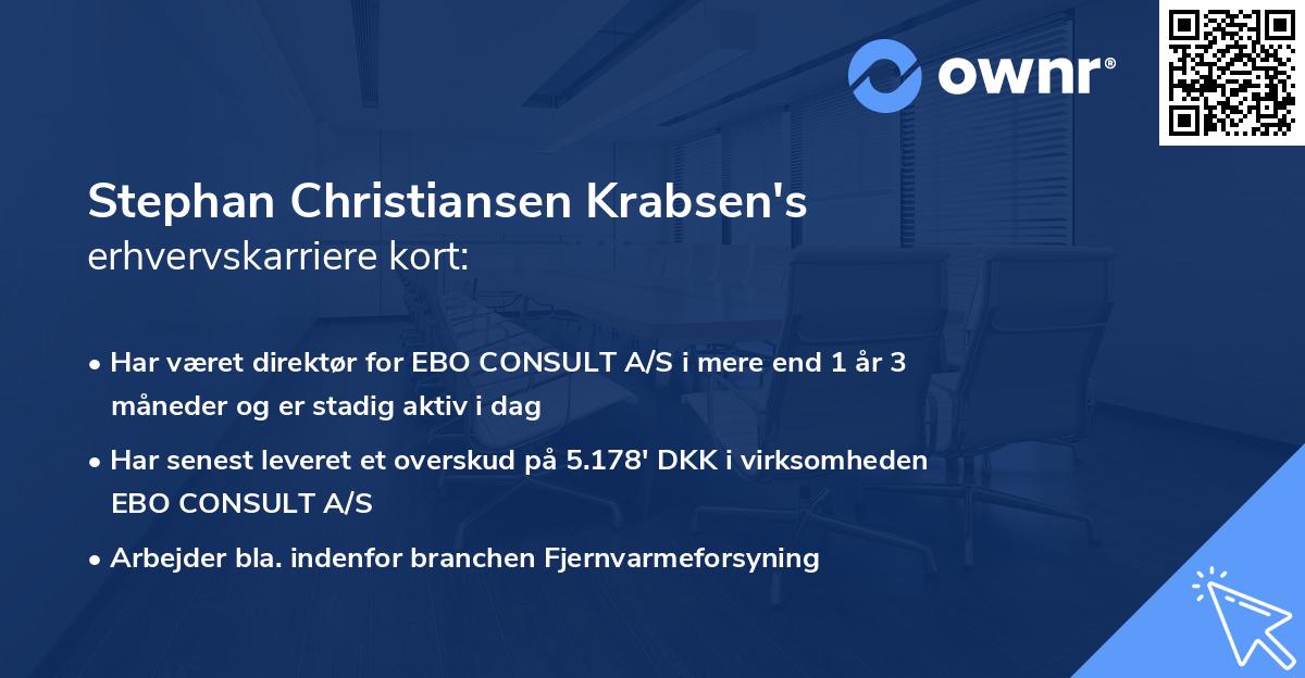 Stephan Christiansen Krabsen's erhvervskarriere kort