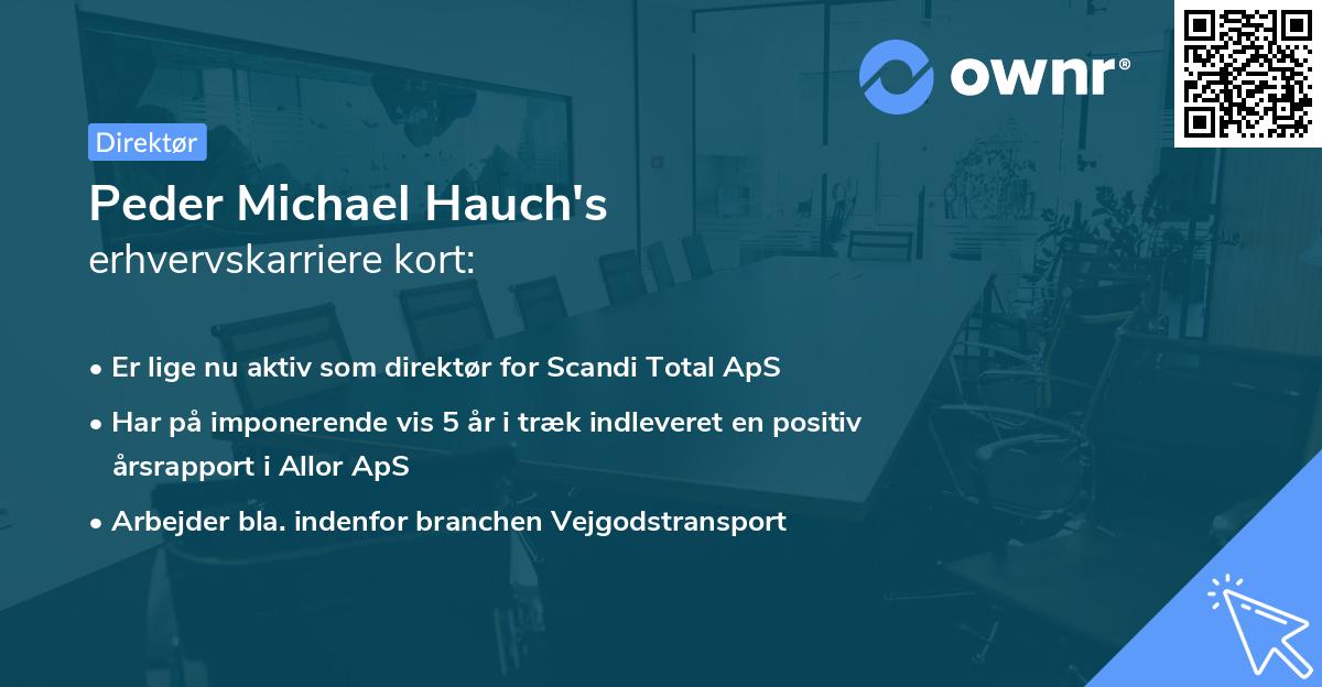 Peder Michael Hauch's erhvervskarriere kort