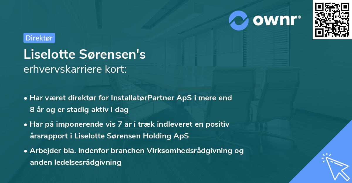 Liselotte Sørensen's erhvervskarriere kort