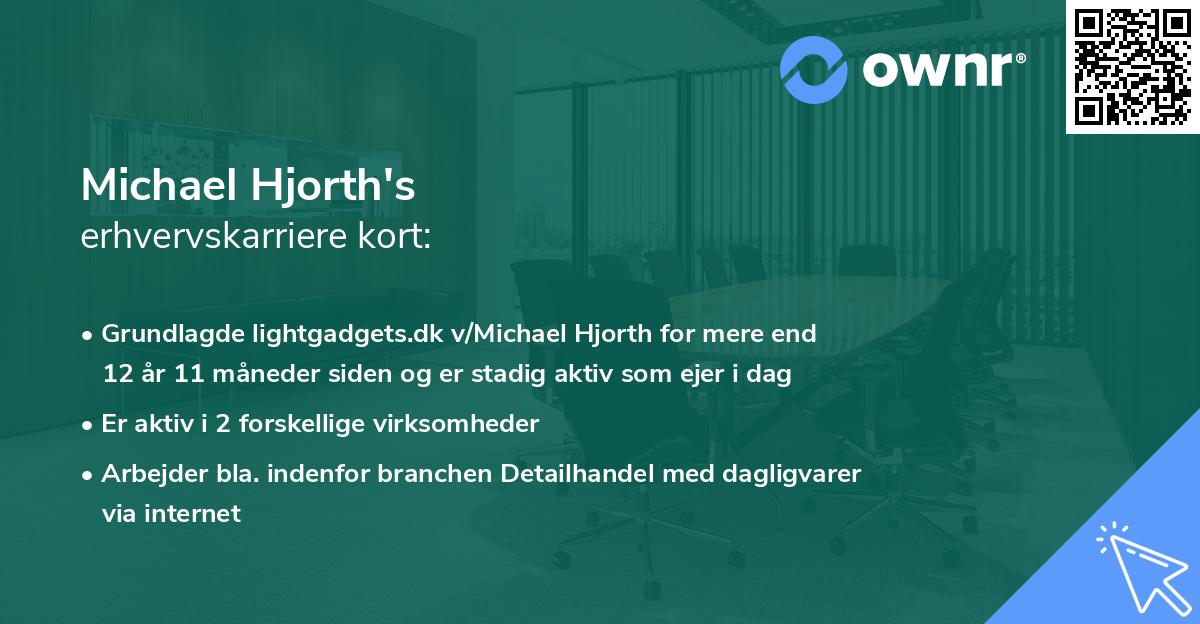 Michael Hjorth's erhvervskarriere kort