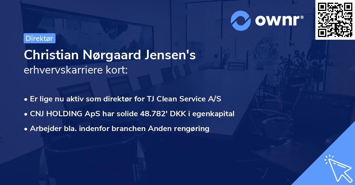Christian Nørgaard Jensen's erhvervskarriere kort
