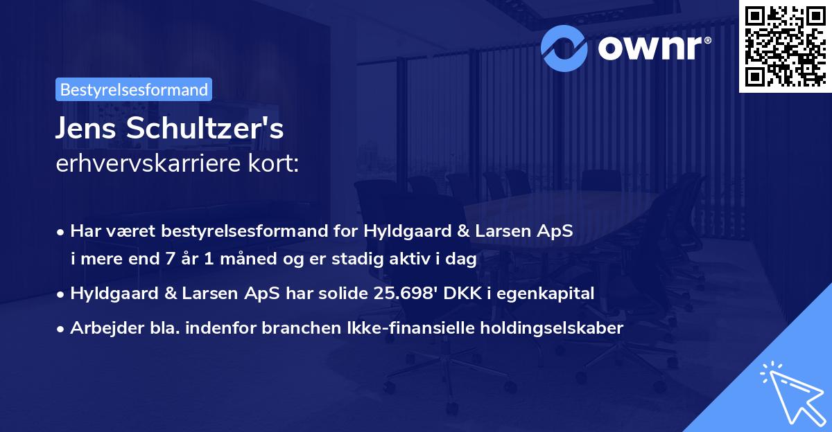 Jens Schultzer's erhvervskarriere kort