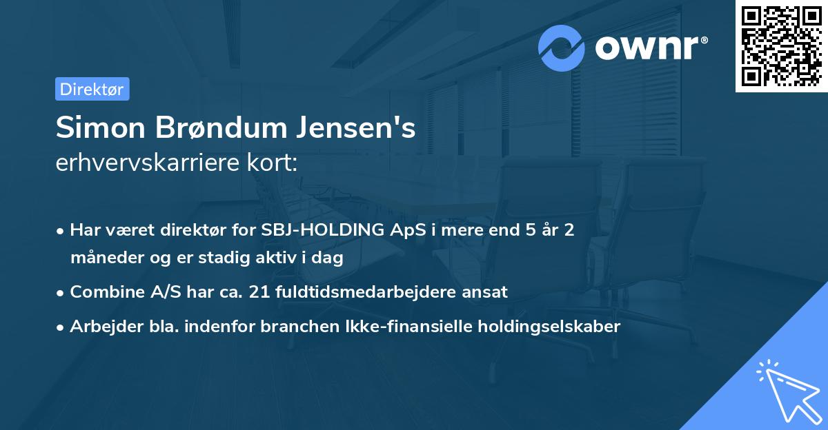 Simon Brøndum Jensen's erhvervskarriere kort