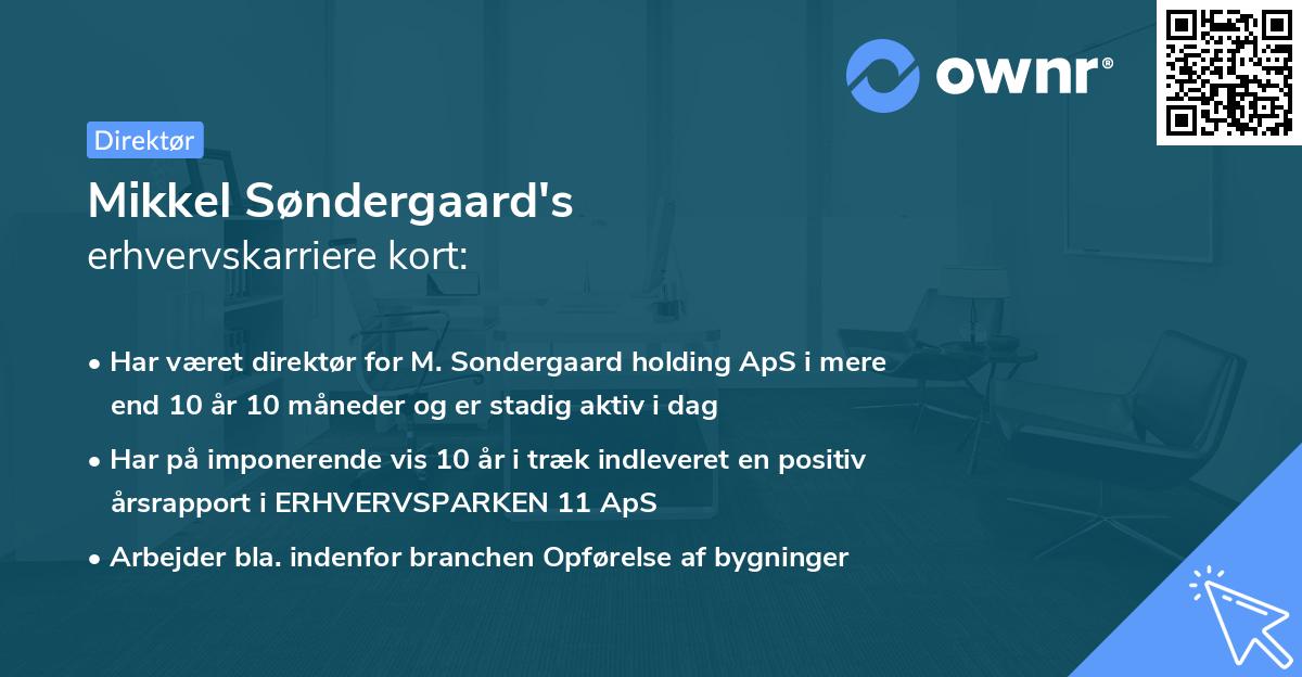 Mikkel Søndergaard's erhvervskarriere kort