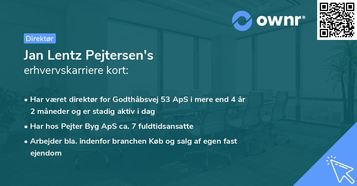 Jan Lentz Pejtersen's erhvervskarriere kort
