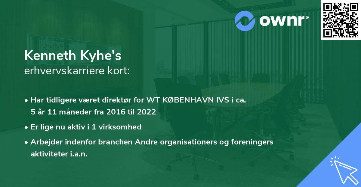 Kenneth Kyhe's erhvervskarriere kort