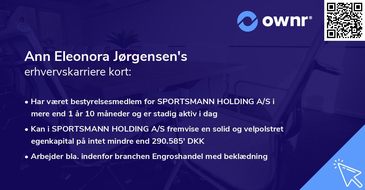 Ann Eleonora Jørgensen's erhvervskarriere kort