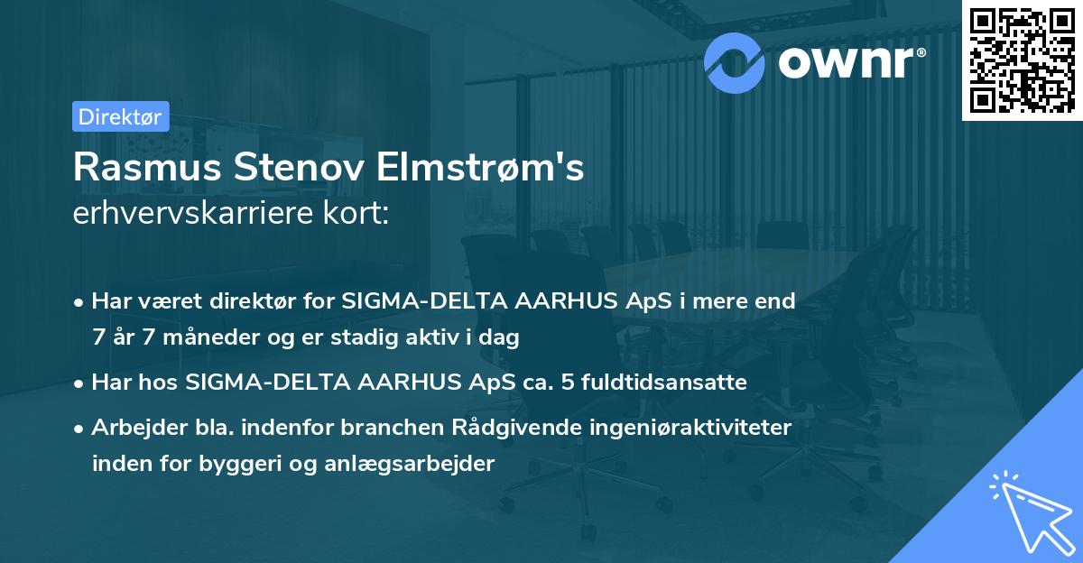 Rasmus Stenov Elmstrøm's erhvervskarriere kort