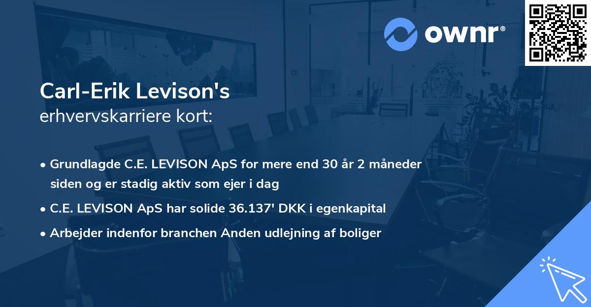 Carl-Erik Levison's erhvervskarriere kort