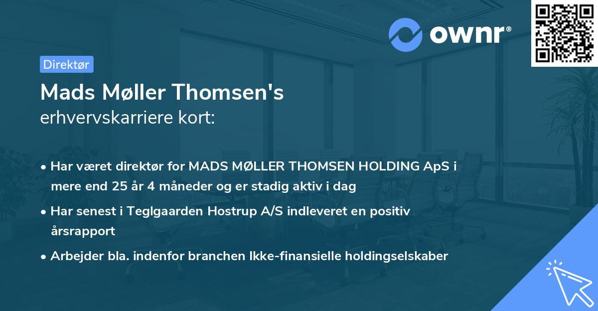Mads Møller Thomsen's erhvervskarriere kort