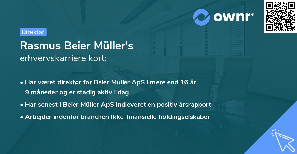 Rasmus Beier Müller's erhvervskarriere kort