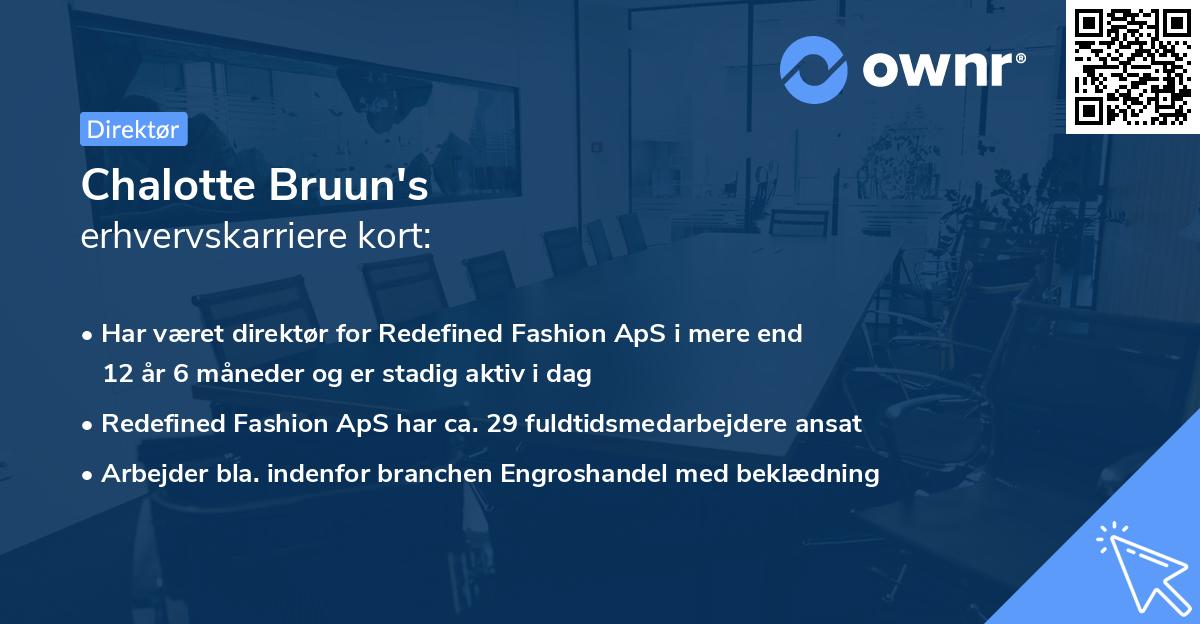 Chalotte Bruun's erhvervskarriere kort
