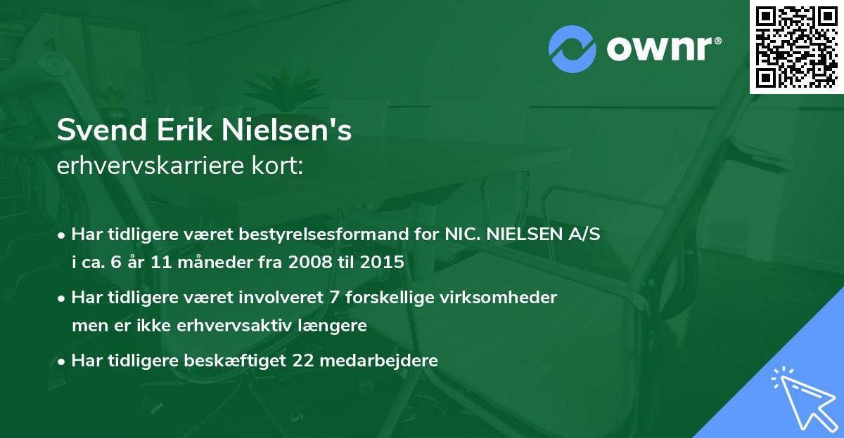 Svend Erik Nielsen's erhvervskarriere kort
